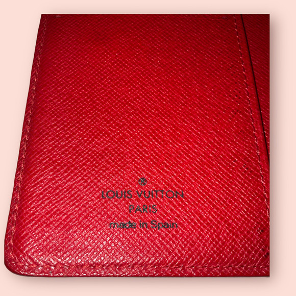 Louis Vuitton Wallet Cover Agenda Red Leather Vintage - Picture 4 of 8